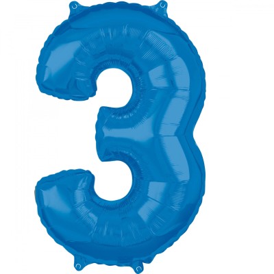 Number 3 - blue