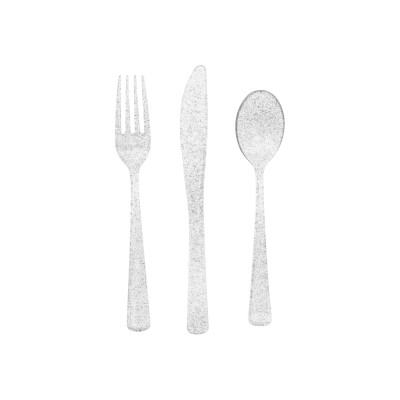 Cutlery - Silver Glitter