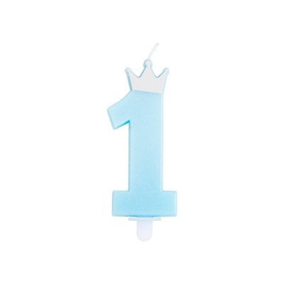 Blue candle 1 with crown