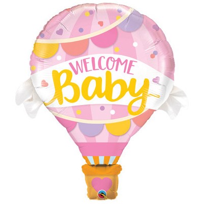 Welcome Baby Pink Balloon - Folienballon