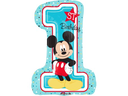 Mickey 1st Birthday - Jumbo foil balloon
 Helium balloon -Balloon without helium