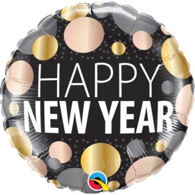New Year Metallic Dots - Folienballon