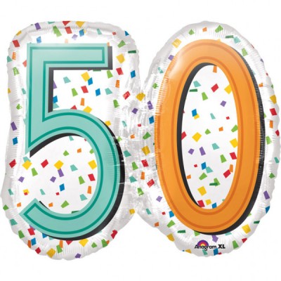 50 Mavrične konfete Super oblika - Folija balon