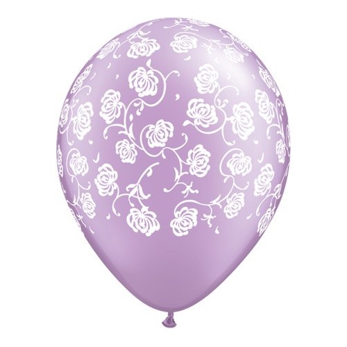 Flowers & Filigree Pearl Lavender baloni