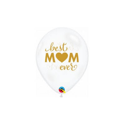 Best MOM ever - diamond clear latex ballon