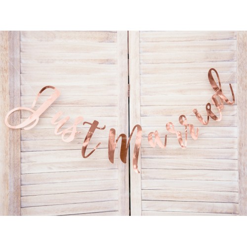 Banner Just Married - rose gold