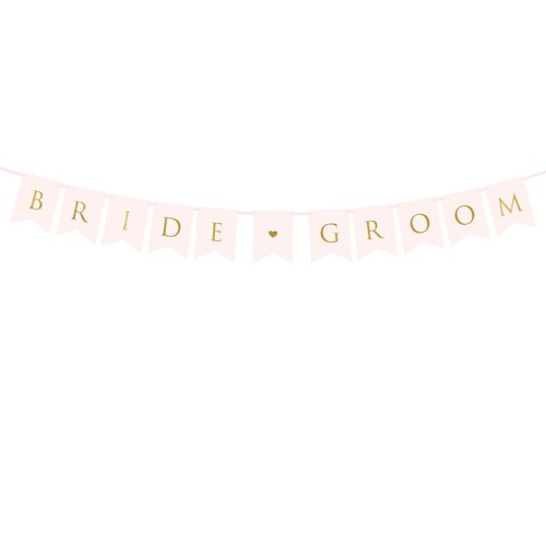 Banner Bride Groom- light pink