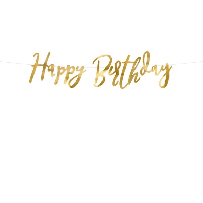 Banner Happy Birthday - gold