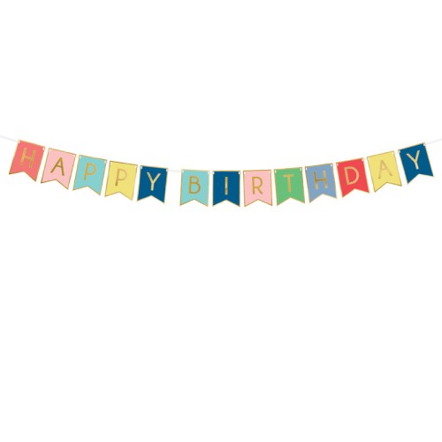 Banner Happy Birthday - mix color