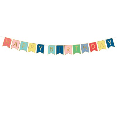 Banner Happy Birthday - mix color