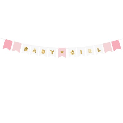 Banner-napis Baby Girl - barvna mešanica
