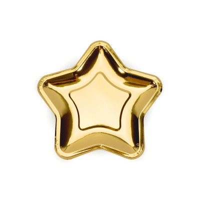 Gold paper plates - Star 18 cm