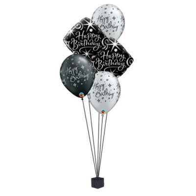 Birthday Elegant Sparkles & Swirls - folija balon
