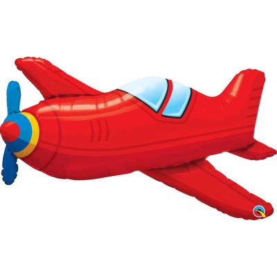Red Vintage Airplane - foil balloon