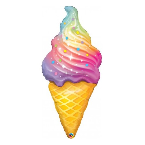 Mavrični swirl sladoled - folija balon