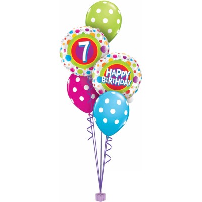 Happy Birthday Colorful Dots - foil balloon