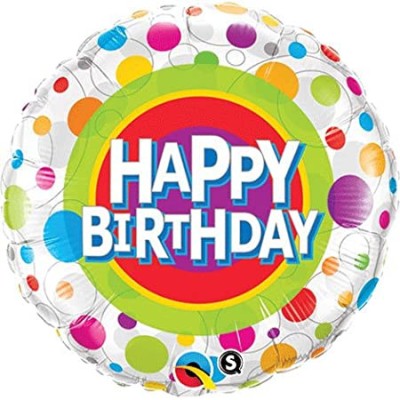 Happy Birthday Clolorful dots - foil balloon