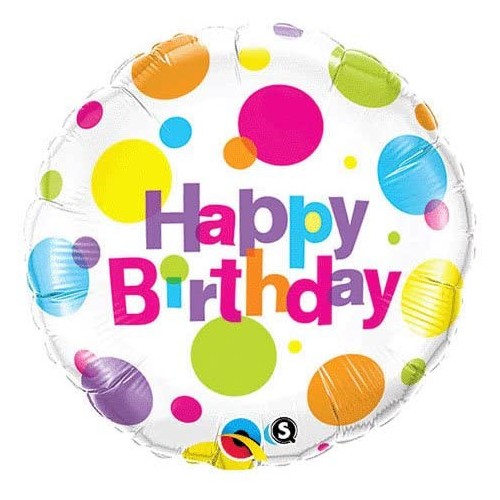Birthday Big Polka Dots - foil balloon
