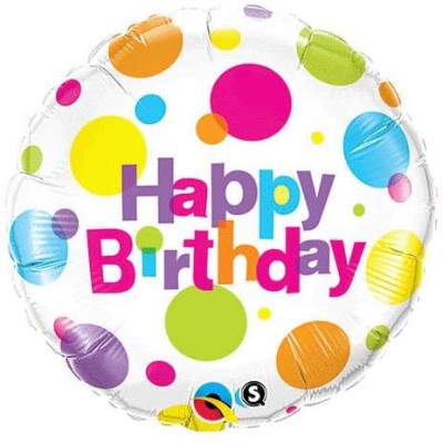 Birthday Big Polka Dots - foil balloon