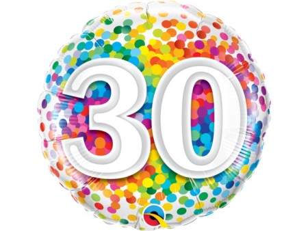 30 Rainbow Confetti - foil balloon