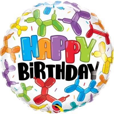 Happy Birthday Balloon Dogs - folija balon