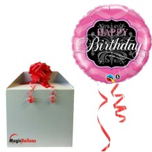 Happy Birthday Pink&Black - foil balloon