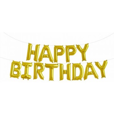 Happy Birthday Foil Balloon - gold