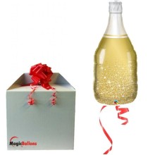 Golden Bubbly Wine Bottle - foil balloon