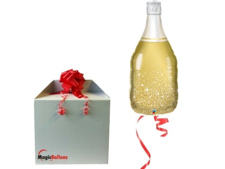 Golden Bubbly Wine Bottle - folija balon