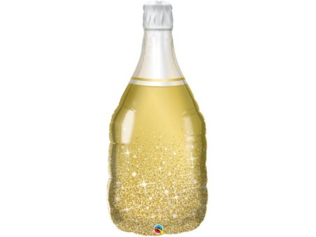 Golden Bubbly Wine Bottle - foil balloon