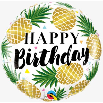 Happy Birthday Pineapples - foil balloon