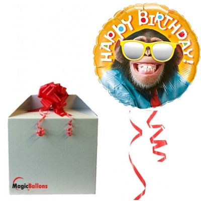 Happy Birthday Smilin' Chimp - foil balloon