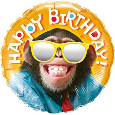 Happy Birthday Smilin' Chimp - foil balloon