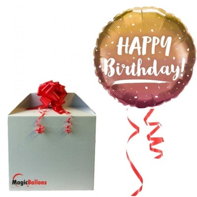 Happy Birthday gold&rose gold ombre - folija balon