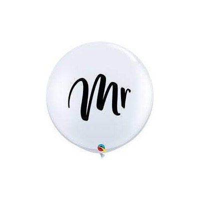 Bijeli veliki tiskani balon - Mr