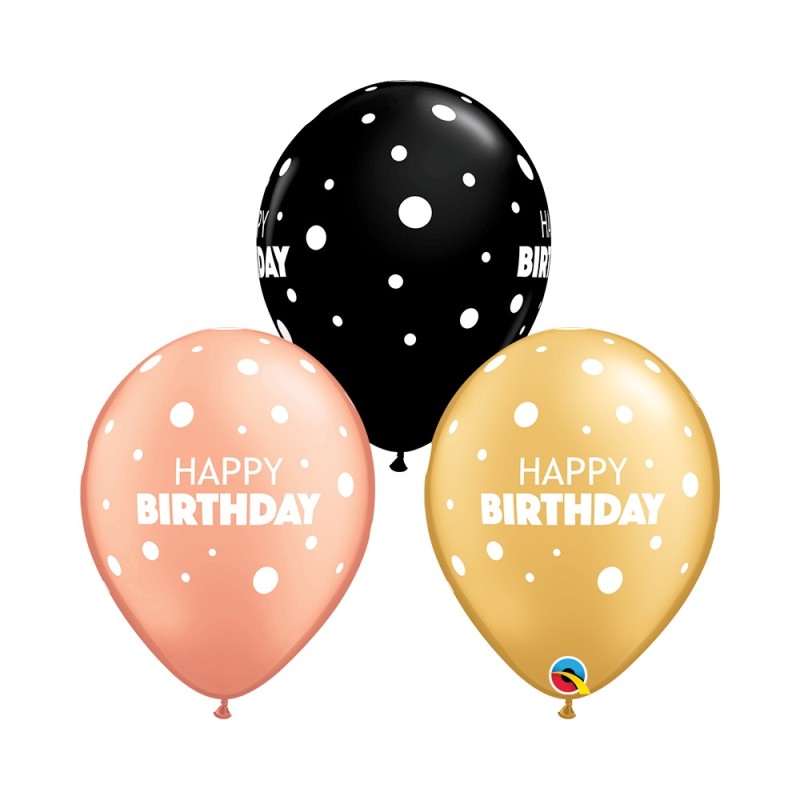 Happy Birthday dots - latex balloons