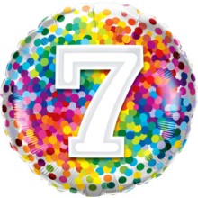 7 rainbow confetti - foil balloon