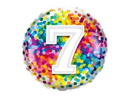 7 rainbow confetti - foil balloon