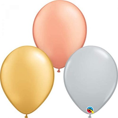 Lateks baloni 28 cm - Tri-colour Metallic Ass
