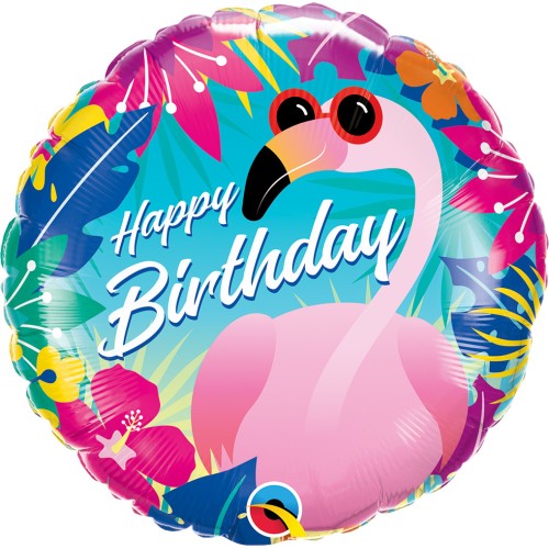 Happy Birthday Flamingo - foil balloon
