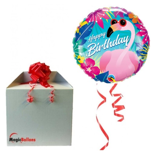 Happy Birthday Flamingo - foil balloon