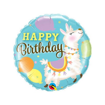 Happy Birthday Lama - foil balloon