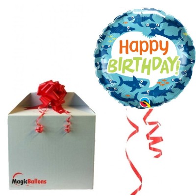 Happy Birthday Sharks - foil balloon