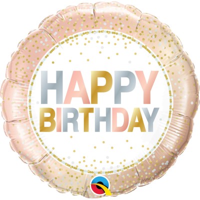 Happy Birthday Metallic Dots - Folienballon