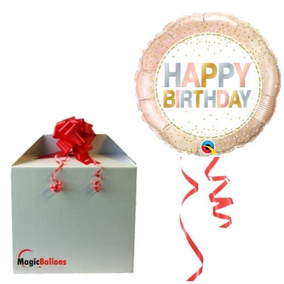 Happy Birthday Metallic Dots - Folienballon
