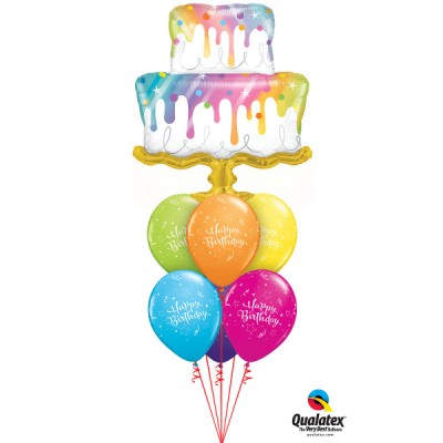 Rainbow Drip Cake - Folienballon