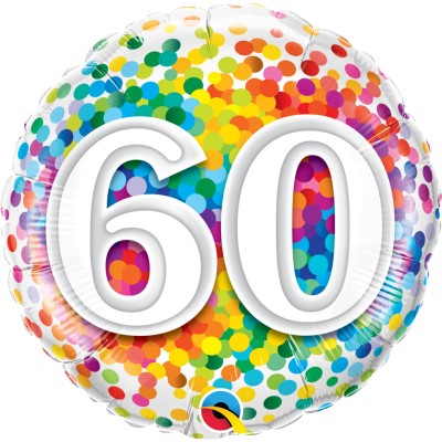 60 Rainbow Confetti - Folienballon