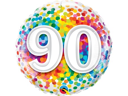 90 Rainbow Confetti - Folienballon