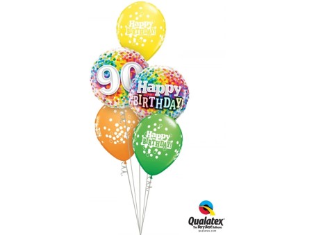 90 Rainbow Confetti - Folienballon