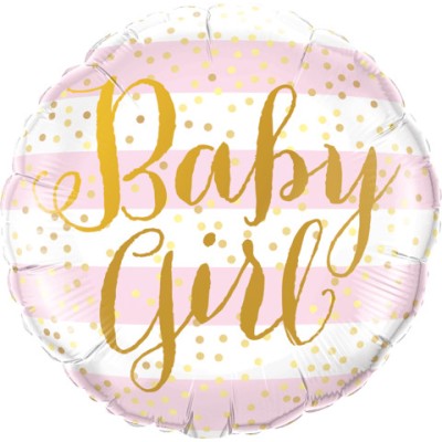 Baby Girl Pink Stripes - foil balloon
